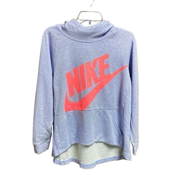 Nike Heather Purple Swoosh Logo Pullover Hoodie Size XL Girls - Picture 1 of 8
